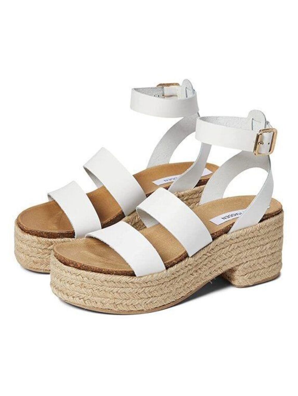 Steve Madden Leather Kelton Heeled Sandal in White 11 (109)